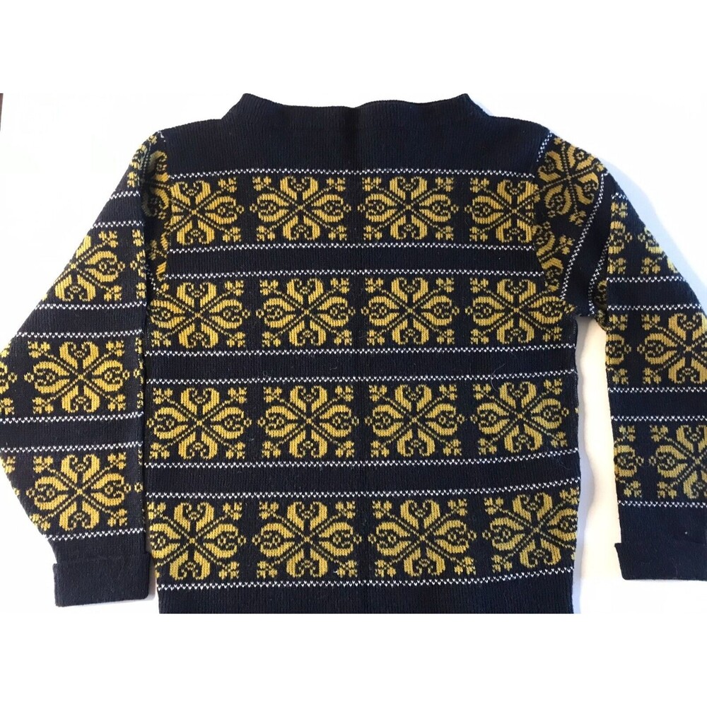 Vintage Women's Sweater All Over Pattern M Lambs Wool Blend Grannycore